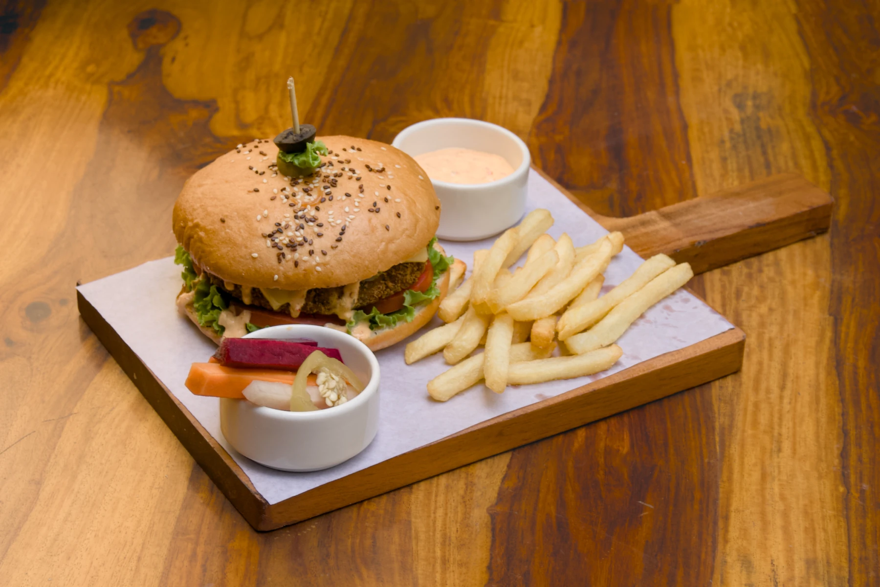 Crunchy vegetable burger