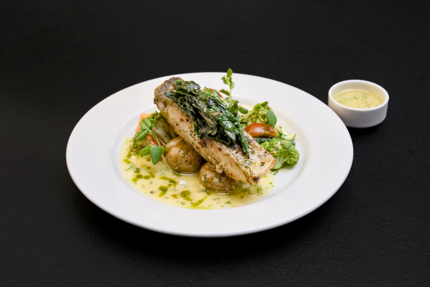 Seared sea bass